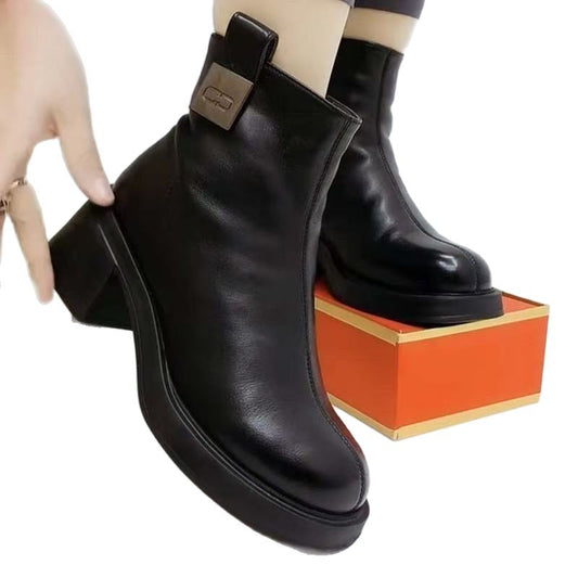 Women's Simple And Elegant Mid Heeled Short Boots