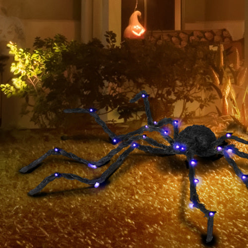 HOMCOM 3.25 Outdoor Halloween Decoration, Light-up Oversized Spider Halloween Prop With Light Up Bendable Legs