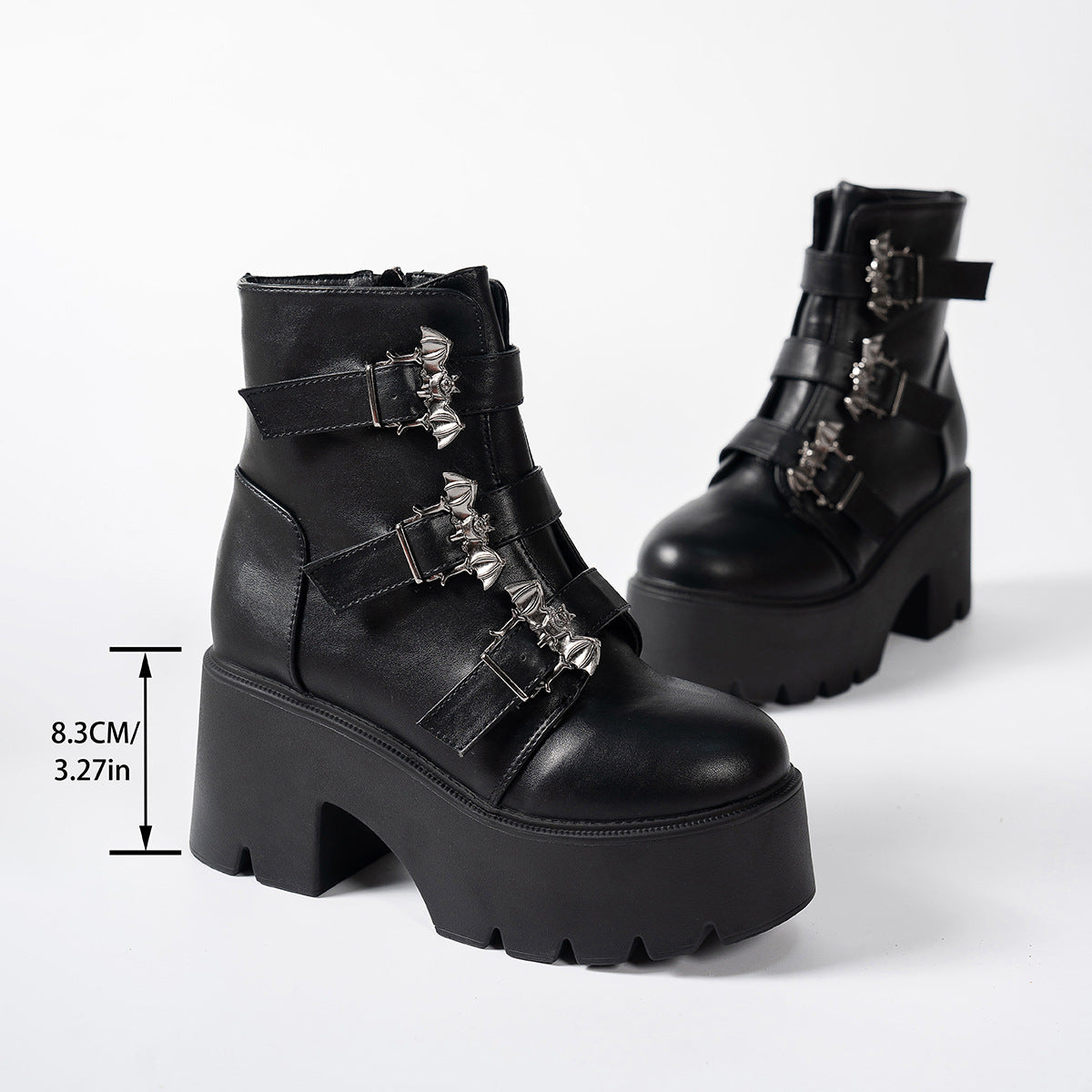 Women's Thick-soled Ankle Boots With Belt Buckle Decoration shoe